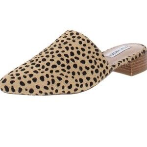 Steve Madden Cairo Mules Slip On Shoe Heel Animal Print Cowhair SZ 8.5 Pointed